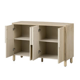 TREXM 4-Door Buffet Cabinet with Storage, Wood Sideboard Cabinet with Unique Arc Handles and N715P264916D