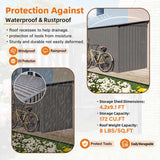 4 x 9 FT Outdoor Storage Shed, Metal Garden Shed Tool House with Sloping Roof,2 vents and 1 Side W3213P317946