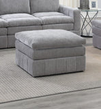 Contemporary 1pc Ottoman Modular Plush Chair Sectional Sofa Living Room Furniture Granite Morgan B011126791