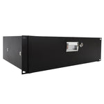 ZUN 19" 3U Steel Plate DJ Drawer Equipment Cabinet with Keys Black 06087536