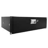 19" 3U Steel Plate DJ Drawer Equipment Cabinet with Keys Black 56432307