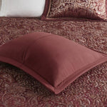 ZUN 5 Piece Jacquard Bedspread Set with Throw Pillows Burgundy King B03597643