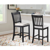 Casual Seating Black Finish Chairs Set of 2 Rubberwood Transitional Slatted Back Design Dining Room W2170140356