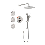 Shower System with Shower Head, Hand Shower, Slide Bar, Bodysprays, Shower Arm, Hose, Valve Trim, W2287141179