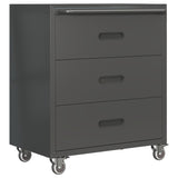 ZUN Heavy-Duty Metal Storage Cabinet with Wheels - 3 Drawer Tool Cabinet for Garage, Office, and Home T2398P242683