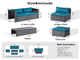 2pcs armless sofa 2pcs footstool 1pcs double sofa 1pcs coffee table with storage black rattan 86733978