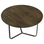 ZUN Natural and Gunmetal Top Accent Table B062P153907