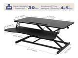 32 Inch Desk Converter, Height Adjustable Sit to Stand Riser, Dual Monitor and Laptop Workstation 74924581
