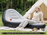 Inflatable Sofa with Ottoman Set, 104.1412790.17cm Flocked PVC Blow-Up Couch 220LBS Capacity with 23964740