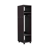 Cluster 63" Tall Wardrove with Mirror, Three Shelves, Casters and Hanging Rod, Armoire, Bedroom B070P210735