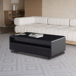 ZUN Modern Smart Coffee Table with Built-in Fridge, Bluetooth Speaker, Wireless Charging Module, Touch W1172126005