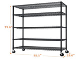 Heavy Duty Shelves 55.12" W Wire Shelving Unit with Wheels 3200LBS NSF Metal Shelves for 30334700
