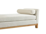 54.3"W Elegant Upholstered Bench, Ottoman with Wood Legs & 2 Bolster Pillows for End of Bed, W3188P410646