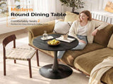 Round Tulip Dining Table, 27.6 Inch Circular Kitchen Table for 2 People, Melamine Laminated MDF 94018467