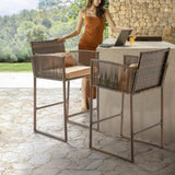 Outdoor 3 Piece Patio Bar Set, Bar Height Bistro Table Set for 2 People, High Top Wicker Bar Stools 64034350