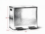 2 x 5 Gallon Stainless Steel Trash Can, Soft-Close Lid with Stay-Open Mode, Foot Pedal & Inner 99091147