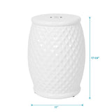 11" x 17.25" Ceramic Drum Stool - Indoor & Outdoor Use W1243P291784