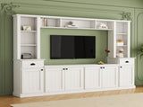 Minimalist Entertainment Wall Unit Set Bridge for TVs Up to 75'', Ample Storage Space TV Stand 44609856
