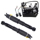 Pair Rear Air Suspension Shocks Compressor Pump for Cadillac Escalade Chevrolet Avalanche Suburban 01071748