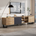 ZUN Modern TV with 3 Cabinets& Open Shelves, Color-matching Media Console Table for TVs up to 80'', WF319402AAQ