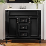 36'' Bathroom Vanity with Top Sink, Modern Bathroom Storage Cabinet with 2 Soft Closing Doors and 2 N710P230231B