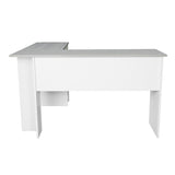 ZUN Modern L-Shaped Desk with Side Shelves, Grey 56413101