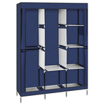 ZUN 71" Portable Closet Wardrobe Clothes Rack Storage Organizer with Shelf Blue 23488326