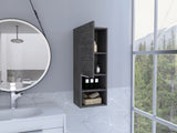 ZUN Mila Bathroom Cabinet, Two Interior Shelves, Two External Shelves, Single Door Cabinet -Smokey Oak B20091952