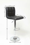 Swivel Faux Leather Adjustable Hydraulic Bar Stool, Set of 2, Black T2574P164839