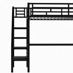 ZUN Metal Loft Bed Frame with Desk, No Box Spring Needed,Twin ,Black 29685501