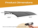 Awning for Door Entrance with Drainage Sink, 40x80 Inch Window Canopy Exterior, UV Rain Snow 14392151
