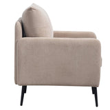 Accent Chair With Metal Black Legs,Comfy Chenille Club Fabric Armchair,Single Sofa Chair for Living W3042P262913