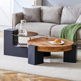 ZUN The detachable double-decker coffee table, the stylish is more precious, and the detachable W1151P184838