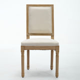 French Decor Chairs Set of 2, Louis Dining Chairs with Square Backrest and Exquisitely Carved Solid W1143P325857