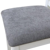 Dining Room Furniture White Finish Set of 2 Seating Chairs Cushion with Grey Color Seats Wooden Back W2170P208375