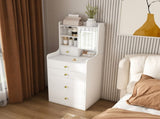 3-in-1 Dressing Table with LED Mirror & Stool - Compact Makeup Vanity with 4 Drawers, 55391704