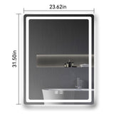 ZUN 31in. H LED Single Vanity Mirror in Polished Crystal Vanity LED Mirror for W2026P203530