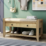 ZUN TREXM Shoe Rack with Cushioned Seat and Drawers, Multipurpose Entryway Storage Bench WF195386AAN