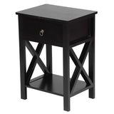 Black Spray Paint Cross Type Single Suction Double Layer Nightstand 74831538