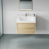 30" Wall-Mounted Bathroom Vanity with Sink, Floating Bathroom Storage Cabinet with Stone Resin W1573P211183