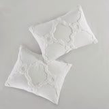 Full/Queen 3 Piece Tufted Cotton Chenille Geometric Duvet Cover Set B03597334