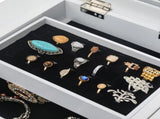 Standing Jewelry Armoire with Mirror, 5 Drawers & 14 Necklace Hooks, Jewelry Cabinet Chest with 96096796