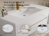42" Wall-Mounted Bathroom Vanity with Sink, Floating Bathroom Storage Cabinet with Stone Resin W1573P389276