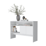 Bylas Console Table in Melamine With Two Doors y Open Storage, White B128P237128