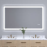 60x36" Frameless Eco-Friendly Silver MirrorDual LED Light StripsFront and Back Lighting T3177P320560
