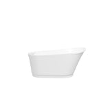 59" Acrylic Freestanding Bathtub, White Modern Stand Alone Soaking Bathtub, Brushed Nickel Drain and W2568P195759