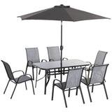 ZUN Outdoor dining table and chair package with umbrella 25832498