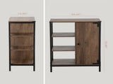 34"H x 24 W x 13"D Bathroom Cabinet with Steel Frame, 3 Shelves, Brown 08012379