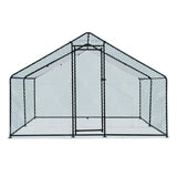 10 x 10 ft Large Metal Chicken Coop, Walk-in Poultry Cage Chicken Hen Run House with Waterproof 90845819