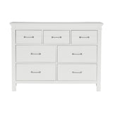7 Drawers White Finish Dresser Transitional Style Wooden Bedroom Furniture 1pc B011P220619